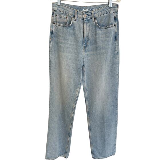 COS Women's Relaxed Straight High Rise Full Length Jeans Light Wash Size 29 - Picture 1 of 5